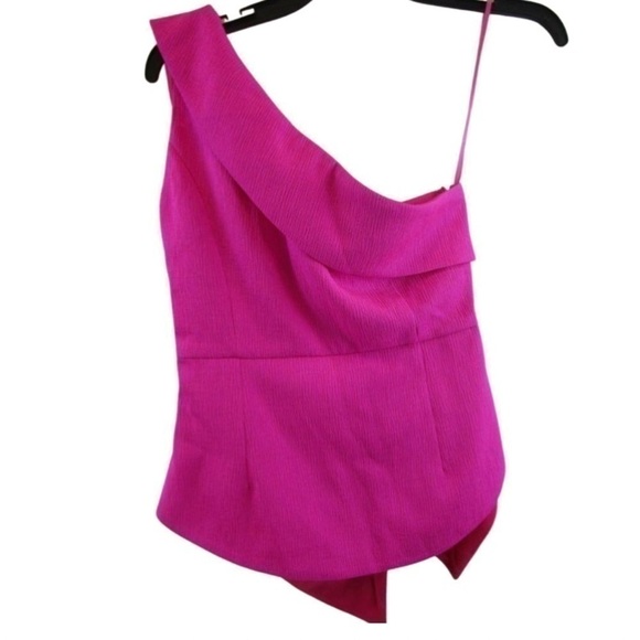 My Kim vibrant pink one shoulder super cool top, NEW - Picture 7 of 10
